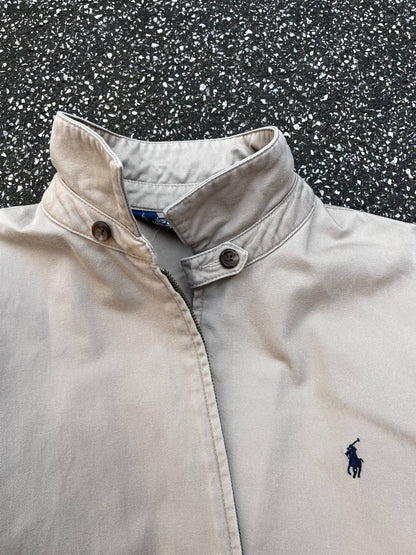Brugt Used Vintage Polo Ralph Lauren Harrington jakke i beige Old Money style XL extra large
