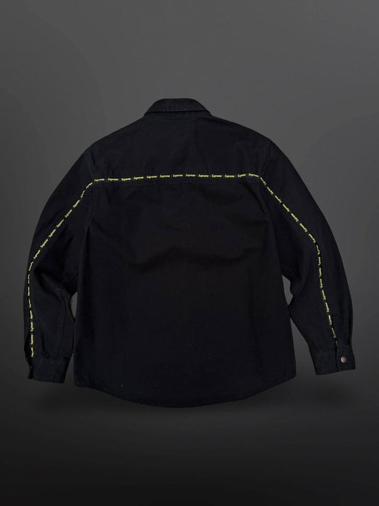 Supreme Work Jacket Skjorte Shirt med Supreme Tape Logo M Medium Brugt Used