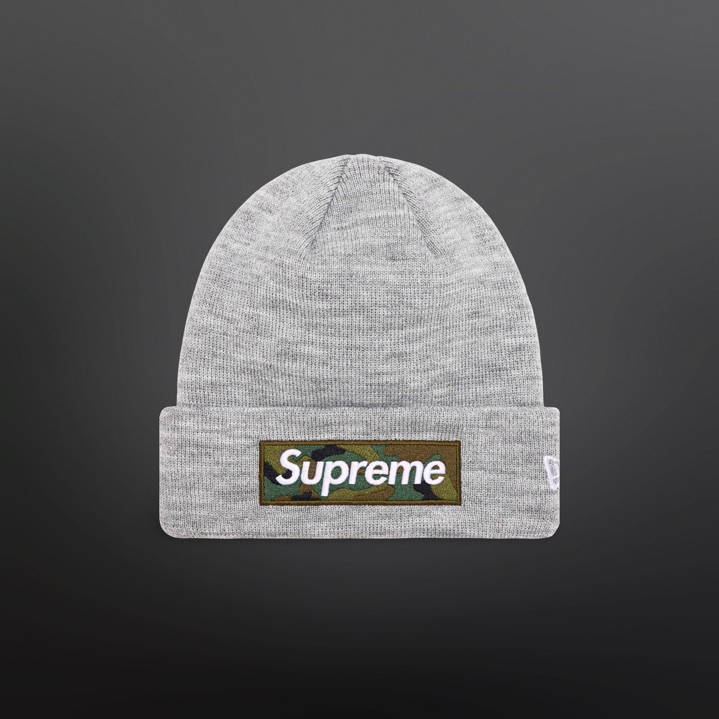 Supreme Camo Box Logo Beanie – Grey