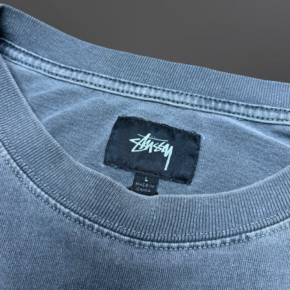 Stüssy Distressed Logo Longsleeve – Grey (Large)