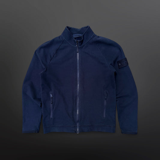 Stone Island Ghost Piece Full Zip Sweatshirt – Navy L Large