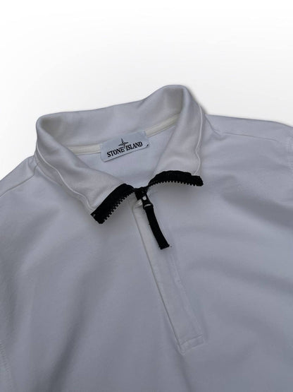 Stone Island Pullover Quarter Zip Hvid Brugt Medium Herre