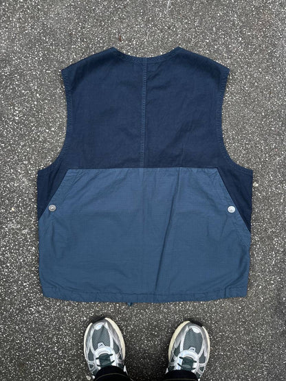 Stone Island Cupro Cotton Vest i Navy Mørkeblå XL