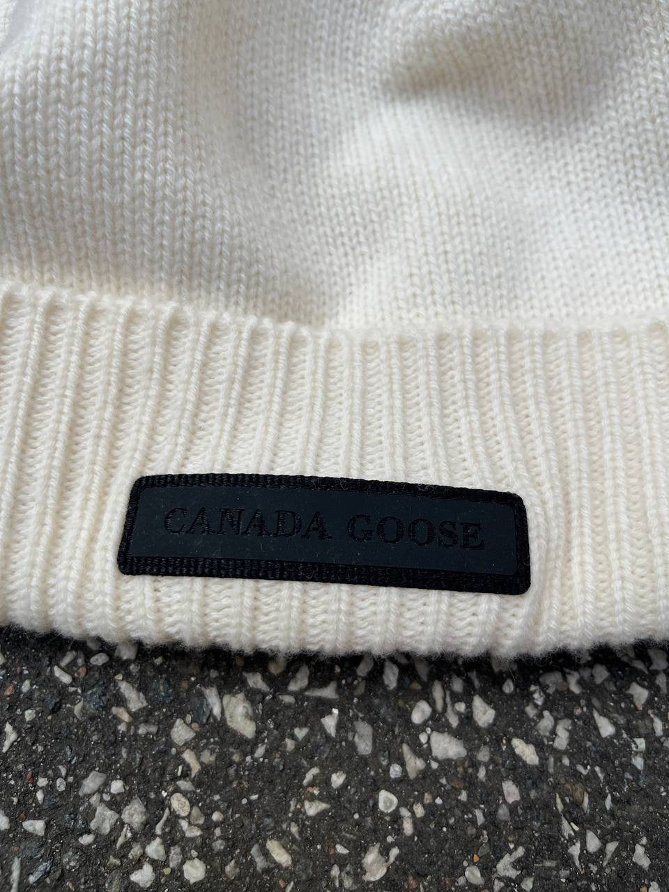 Canada Goose Beanie Hue 100% Wool Uld Hvid