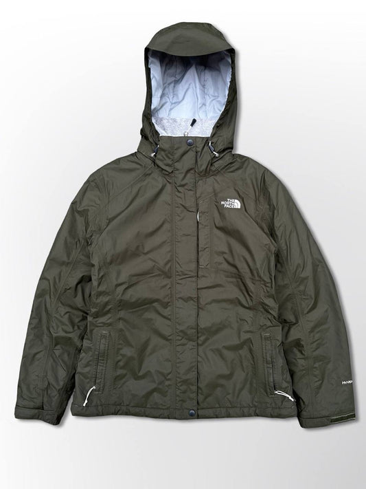 Skijakke The North Face Brugt Used Large i mørkegrøn militær farve Kvinde
