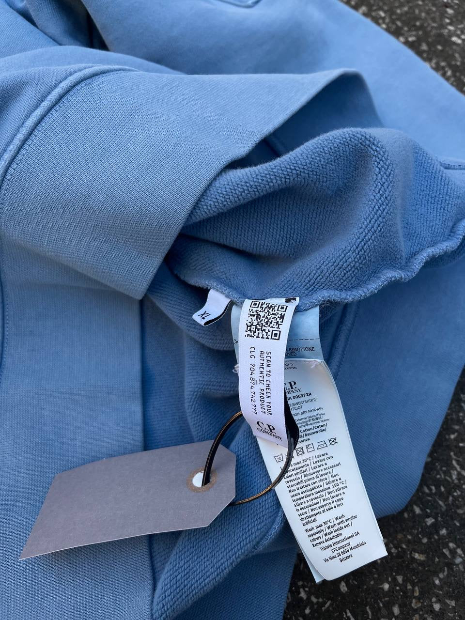 C.P.Company Sweatshirt Resist Dyed i Himmelblå XL