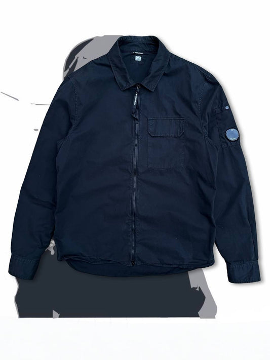 C.P.Company Skjorte Overshirt Zip i Sort Black Brugt Used i L large Herre Mænd i god stand