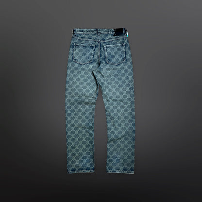 Daily Paper Monogram Denim Jeans – Blå – Str. M Medium