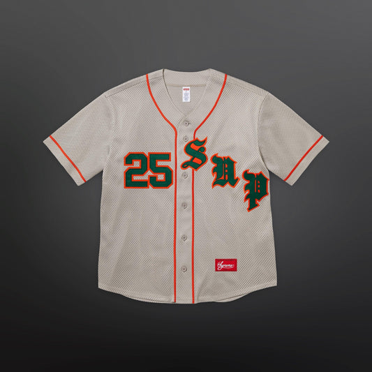 Supreme Old English Baseball Jersey “Grey” SS25 S Small Brand New