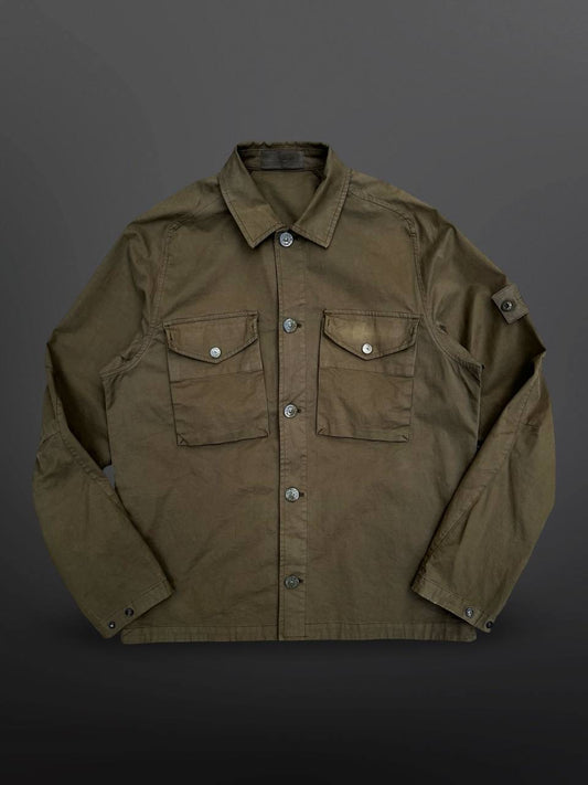 Stone Island Overshirt Ghost Military Khaki Grøn M Medium Brugt Used
