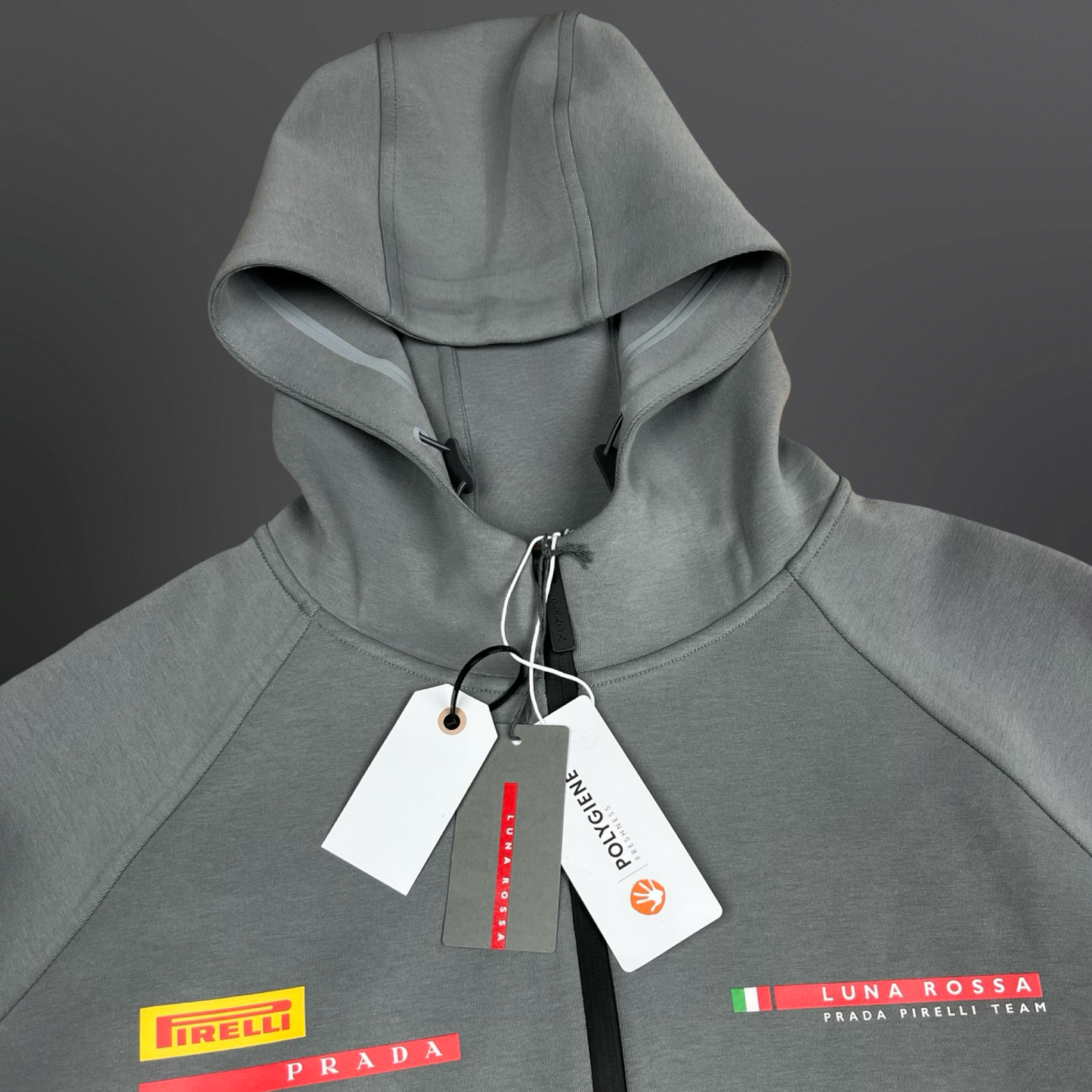 Prada Luna Rossa Pirelli Team Hoodie – Grå Str. XL