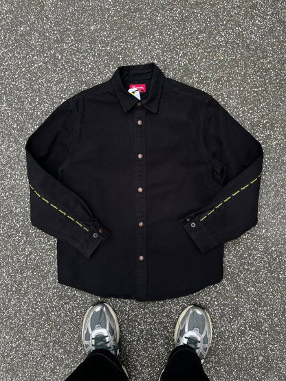Supreme Work Jacket Skjorte Shirt med Supreme Tape Logo M Medium Brugt Used