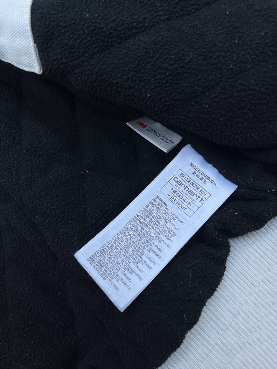Brugt Used Carhartt Active Vinter Jacket Carhartt WIP i Hvid Farve S Small herre med Fleece 3M Insulation
