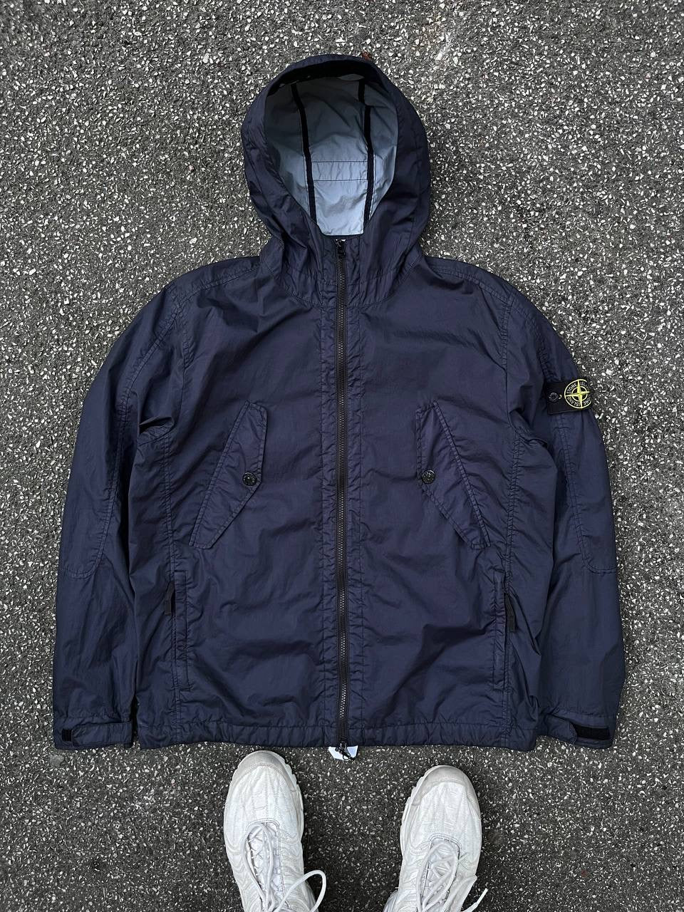 Stone Island Jakke Regnjakke Membrana 3L TC Navy Marineblå XL Brugt Used