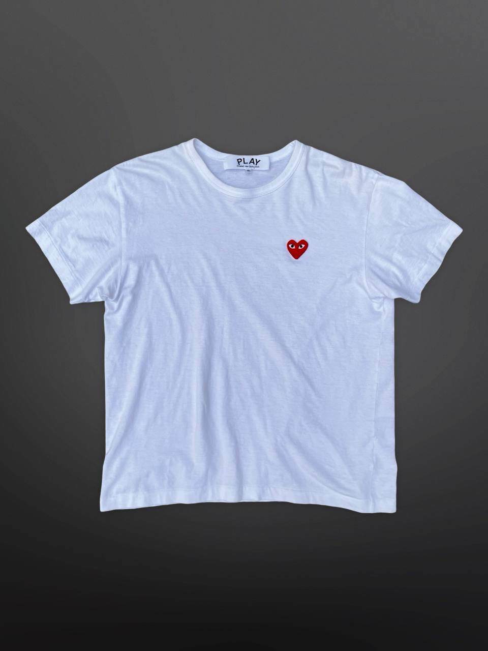 Play Comme Des Garçons T-Shirt Hvid White XL