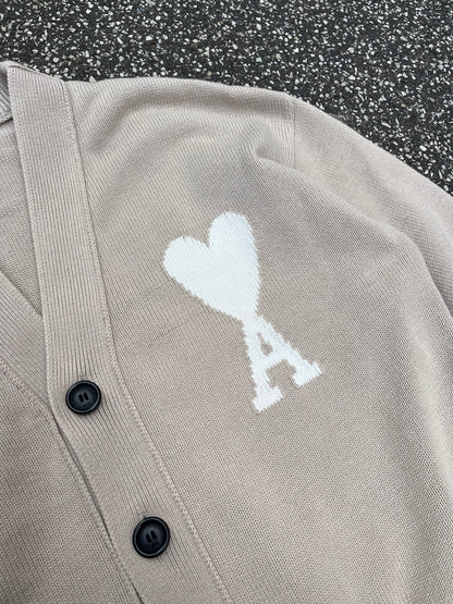AMI Paris De Coeur Cardigan Beige, Str. L