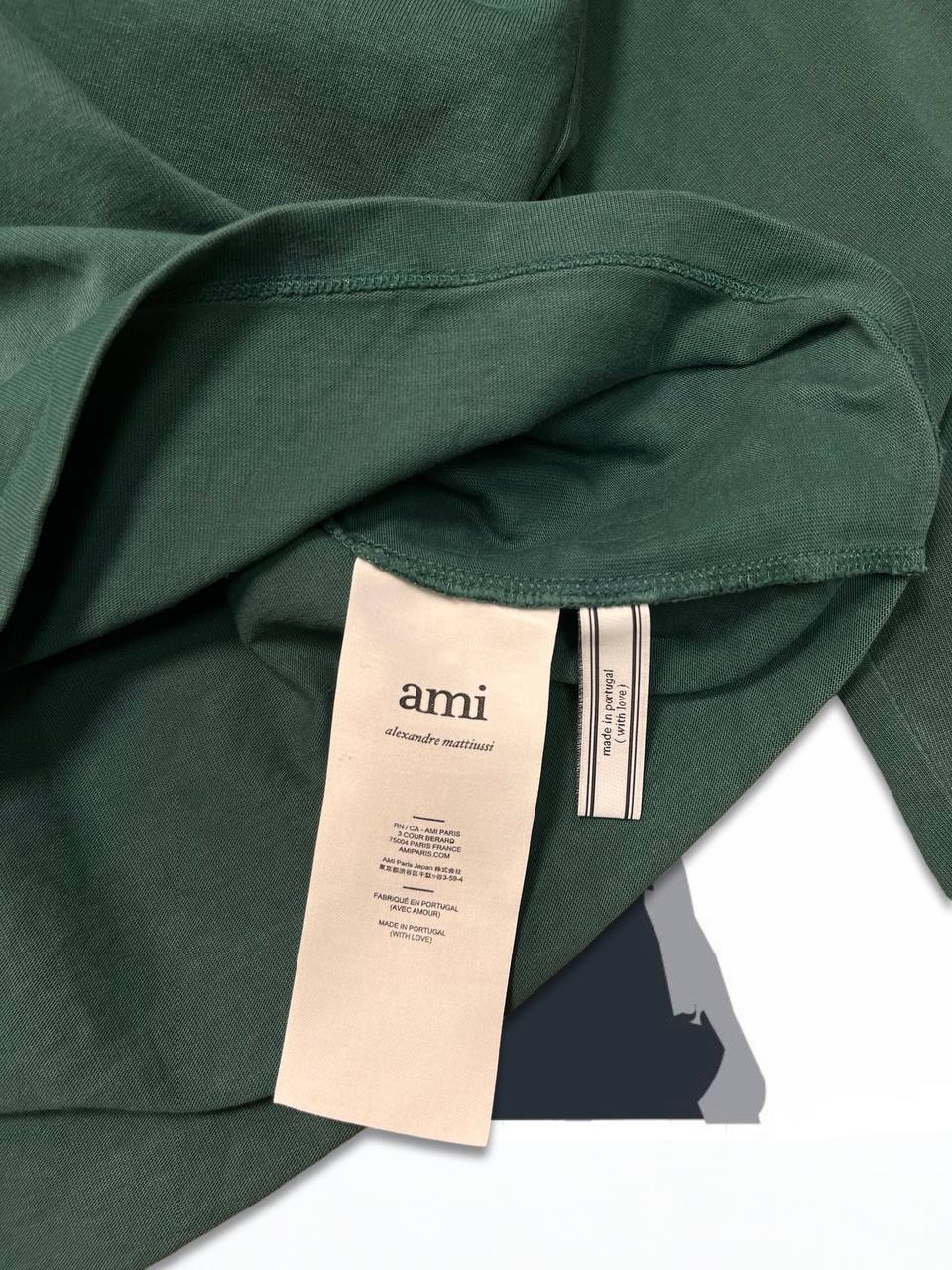 Brugt Used Sweatshirt Ami Paris Long sleeve Trøje i XL herre i Grøn Green farve i god stand