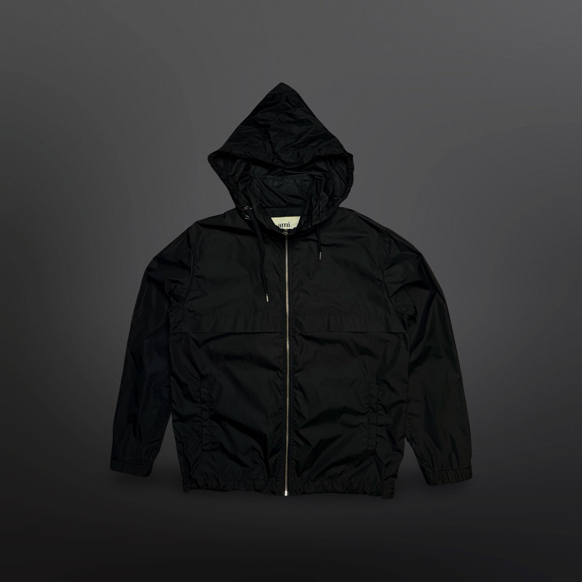 AMI Alexandre Mattiussi Hooded Windbreaker Jacket – Black – XL