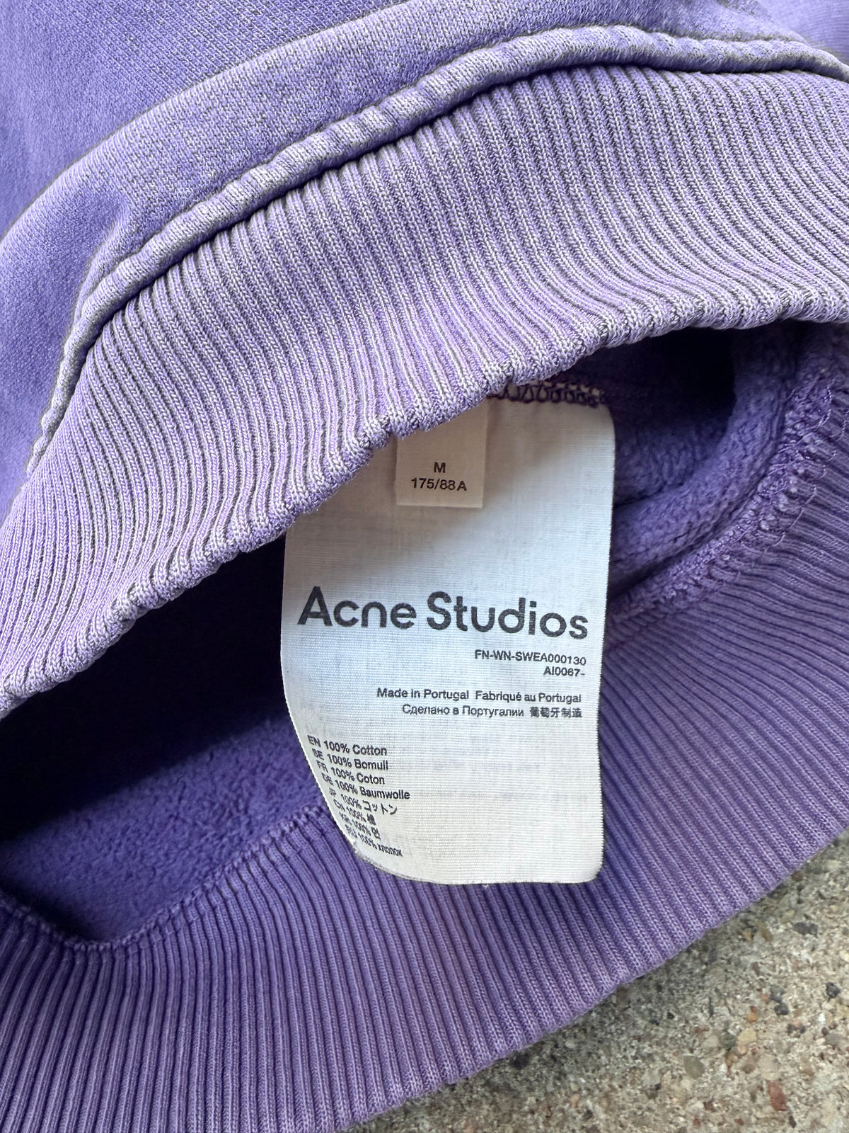 Acne Studios Oversized Logo Sweatshirt – Purple / Medium