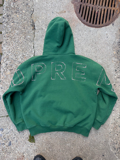Supreme Frayed Hooded Sweatshirt Green – Medium