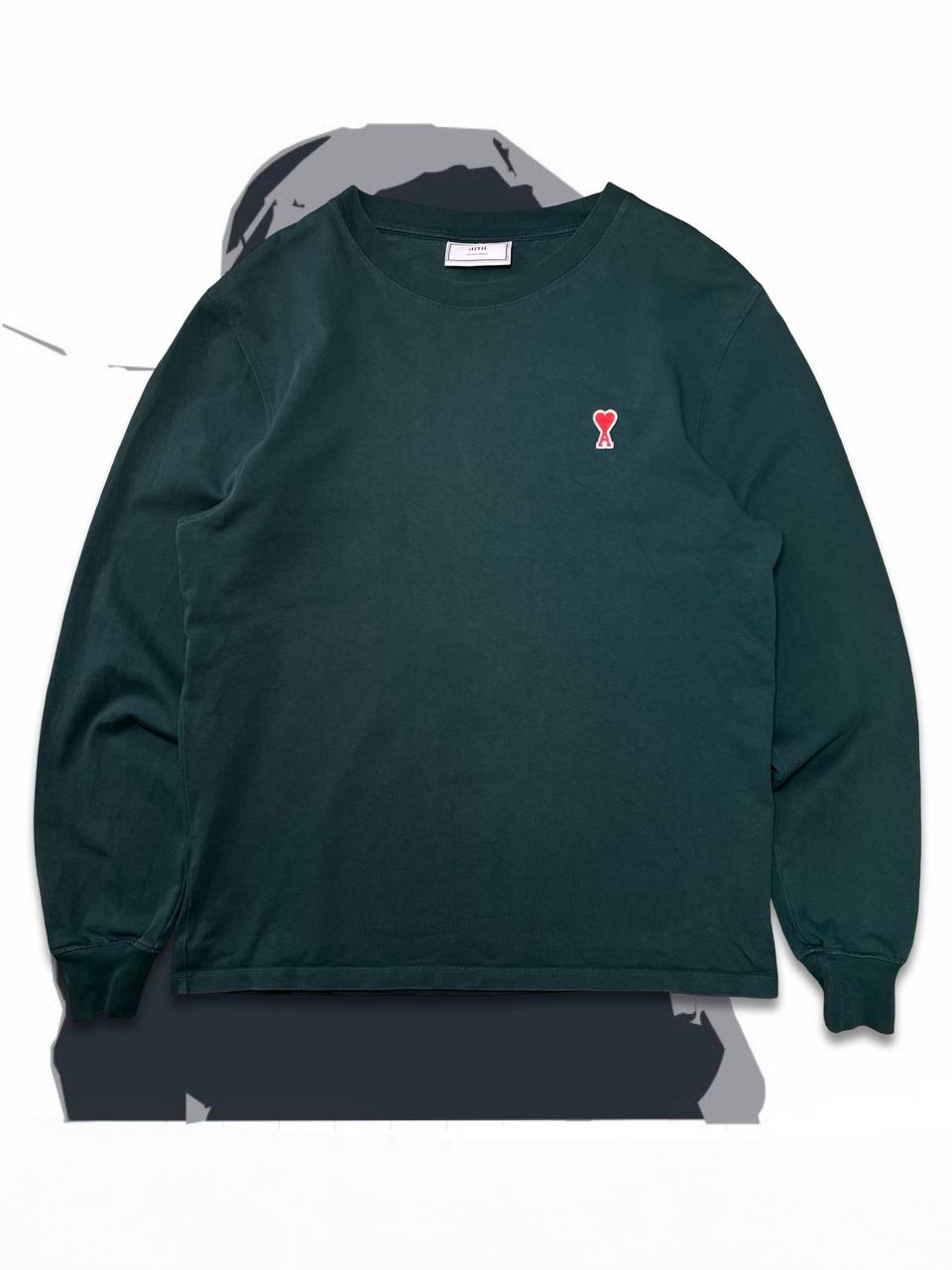 Brugt Used Sweatshirt Ami Paris Long sleeve Trøje i XL herre i Grøn Green farve i god stand