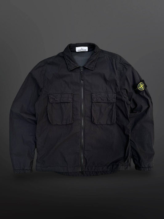 Stone Island Overshirt Skjorte Sommerjakke Overgangsjakke Sort M Medium Brugt Used