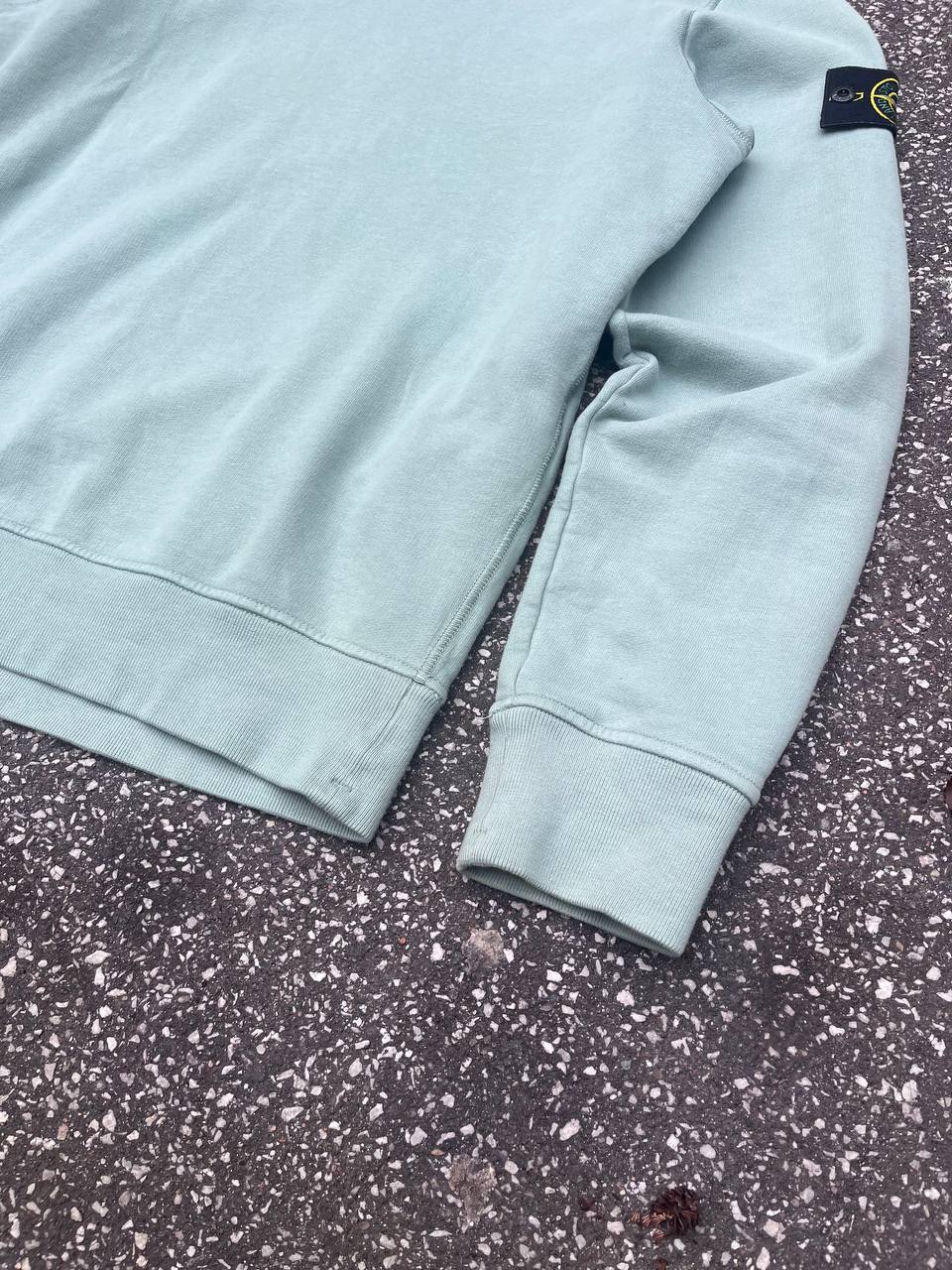 Brugt Stone Island Sweatshirt sweater i god stand i L large turkis farve 771563020 Grøn green
