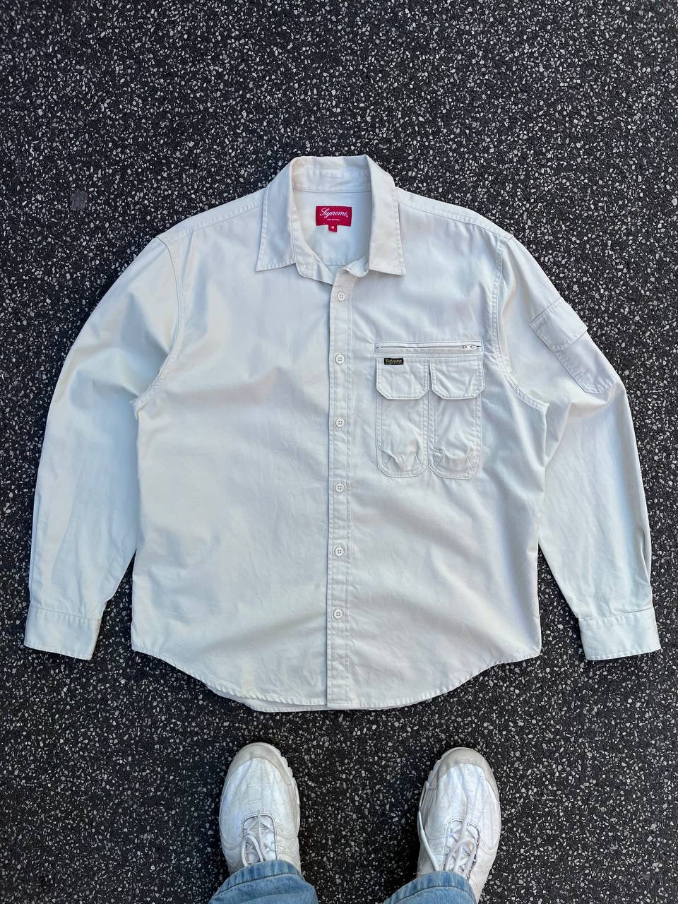 Supreme Skjorte Safari Beige Creme Farve M Medium Brugt Used