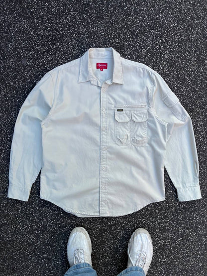 Supreme Skjorte Safari Beige Creme Farve M Medium Brugt Used