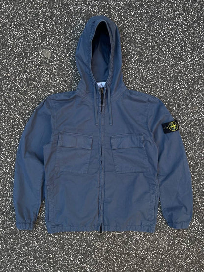 Stone Island Supima Cotton Twill Strech TC Efterårsjakke Windbreaker M Medium Navy Blå 801542610