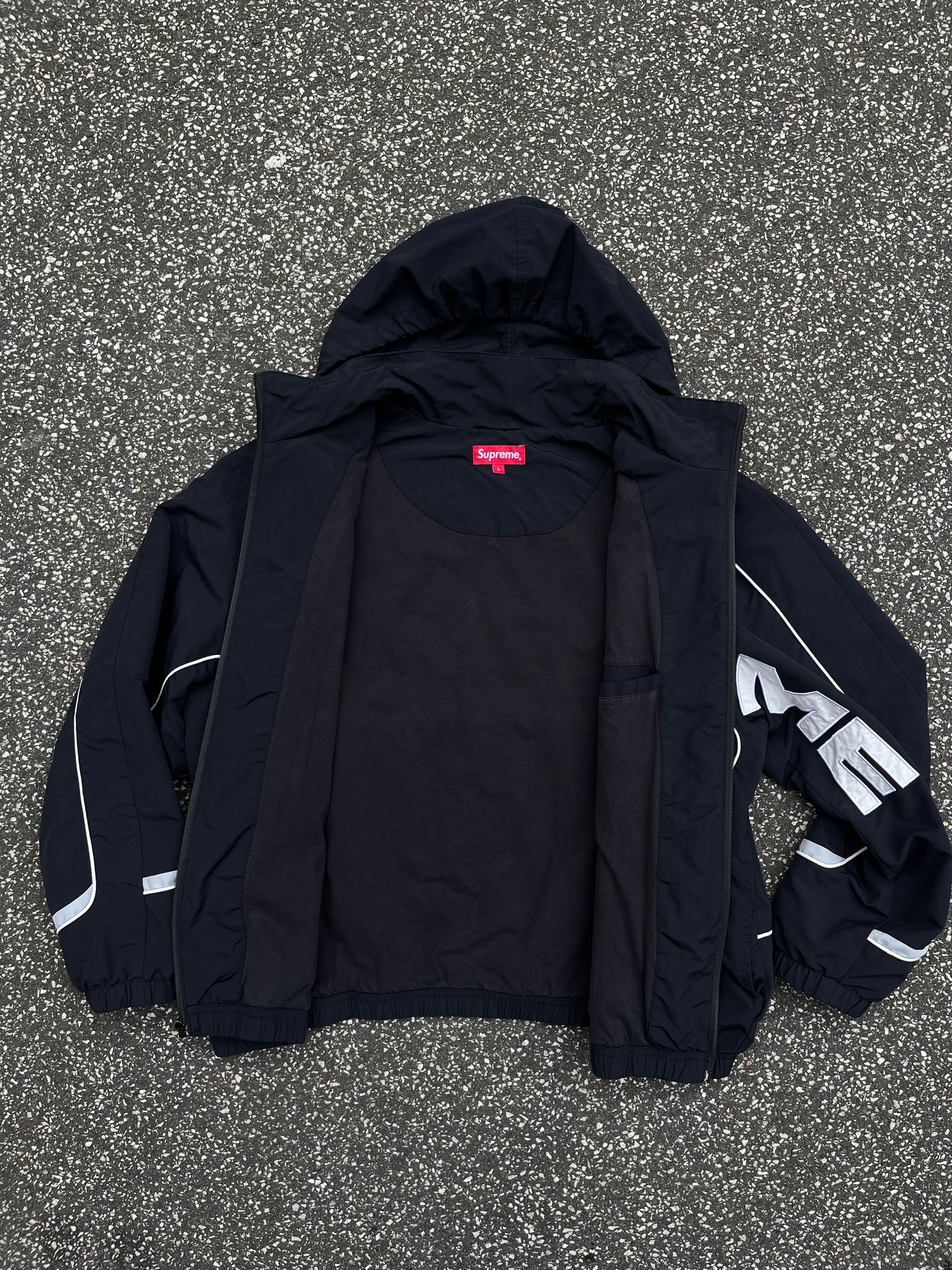 Supreme S Paneled Track Jacket Sort, Str. L