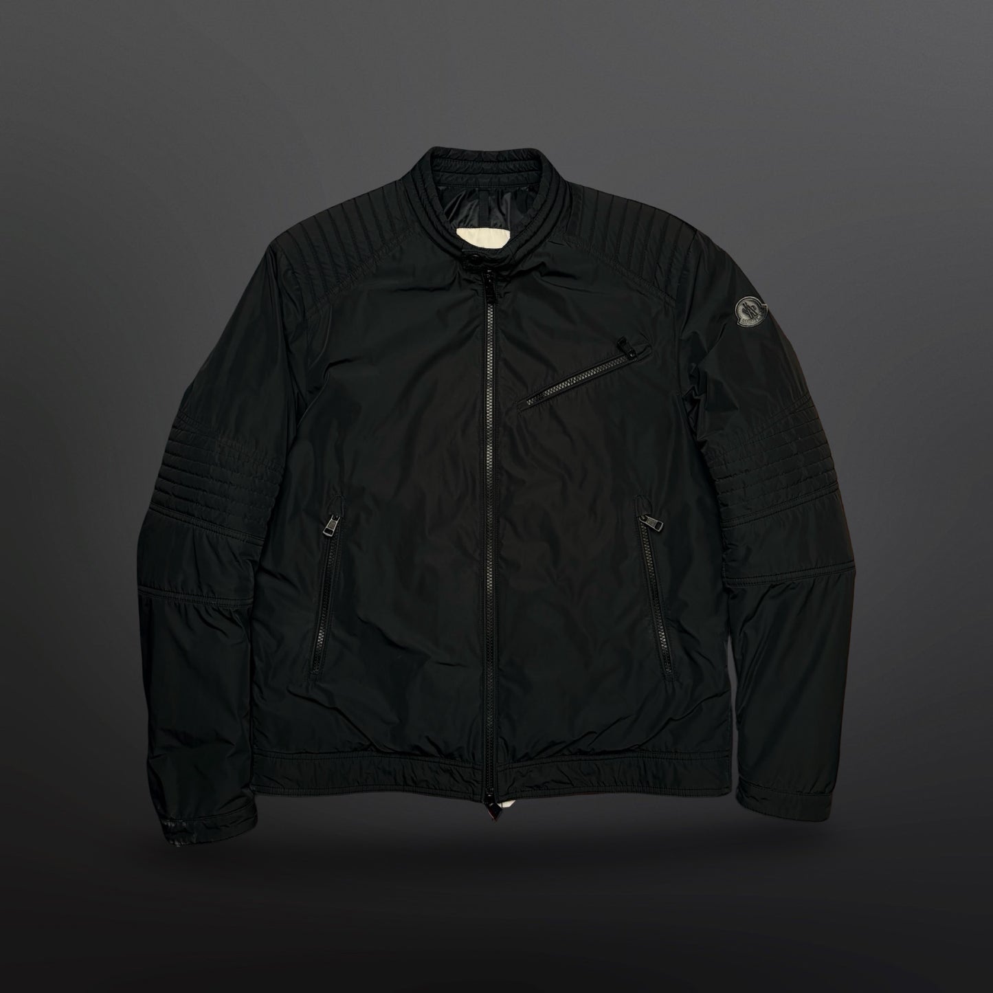 Moncler Lightweight Biker Jacket – Black – Size 4 / Fits Medium