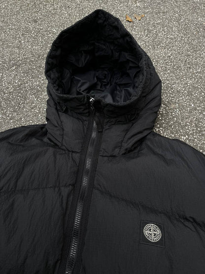 Brugt Used Vinterjakke Dynejakke puffer Stone Island Nylon Metal Watro Down jacket i XXL sort black