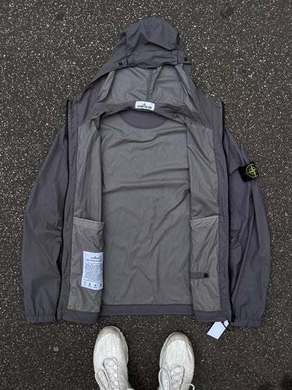 Stone Island Regnjakke Skin Touch Nylon Grå Grey M Medium Brugt Used