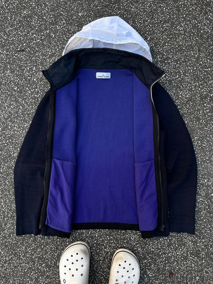 Stone Island Marina Night Glow Jacket Jakke Selvlysende Lumina XL i Navy Mørkeblå Brugt Used