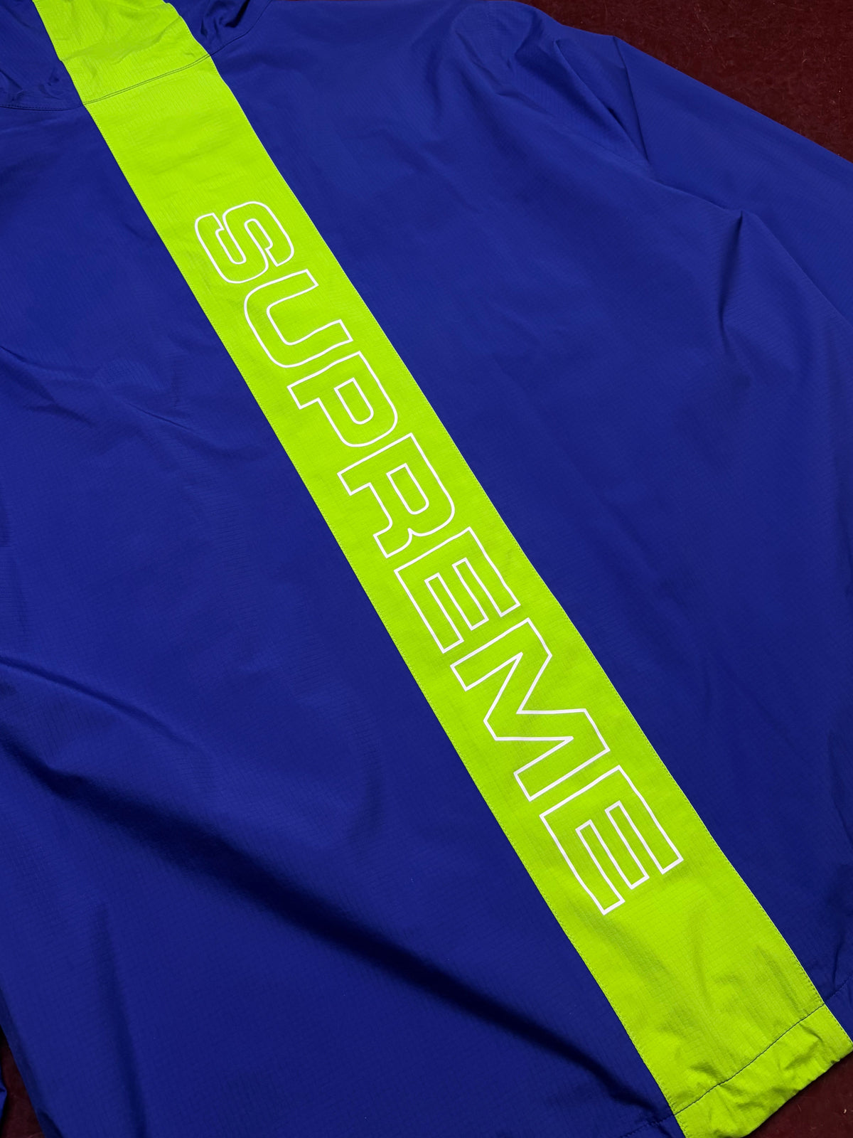 Supreme Triple-Layer Regnjakke – Royal Blue / Lime – Large