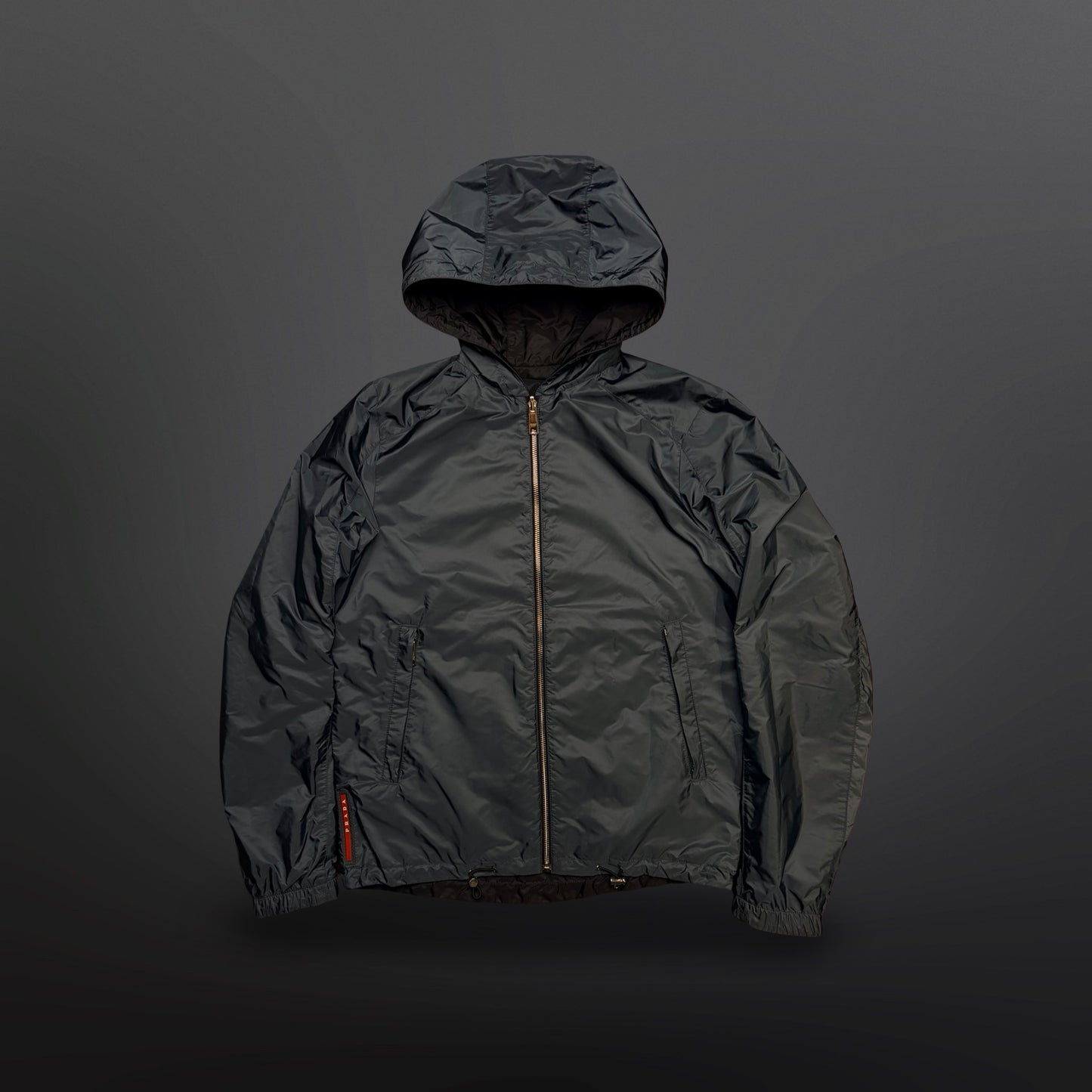 Prada Reversible Hooded Nylon Jacket – Navy / Blue – Medium