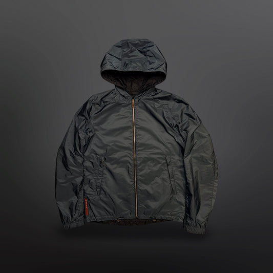 Prada Reversible Hooded Nylon Jacket – Navy / Blue – Medium