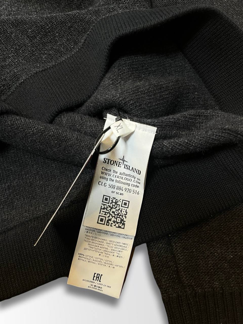 Brugt Stone Island sweater Sweatshirt pullover i uld 6715529D9 i grå farve XL