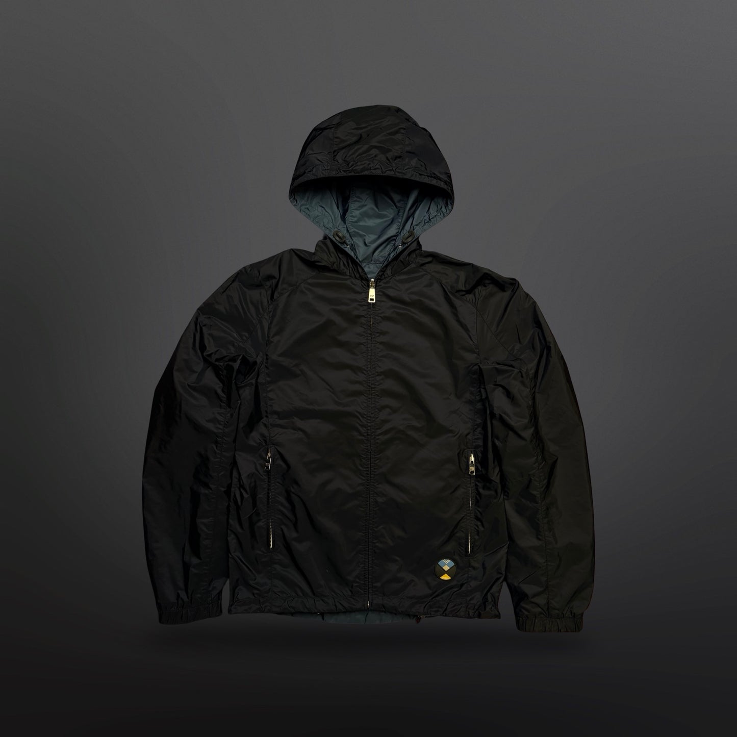 Prada Reversible Hooded Nylon Jacket – Navy / Blue – Medium