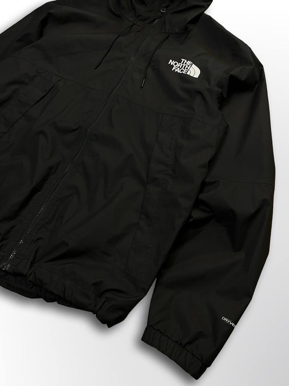 Regnjakke Skaljakke Vindjakke brugt jakke fra The North Face i Sort L large Gore tex Hyvent Dryvent Membran