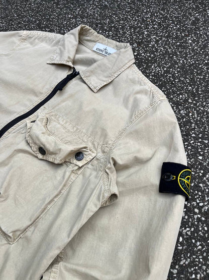 Stone Island Overshirt Skjorte Sommerjakke M Medium Beige Brugt Used