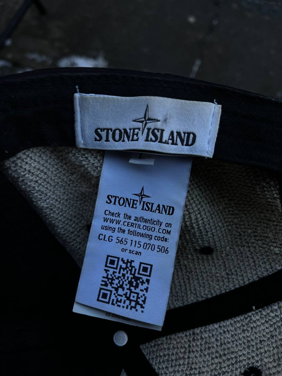 Stone Island Kasket Cap i sort Large