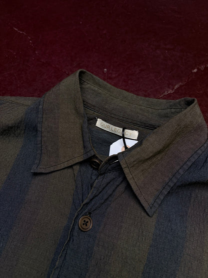 Stüssy x Our Legacy Work Shop Borrowed Shirt – Raw Linen Stripe – Medium