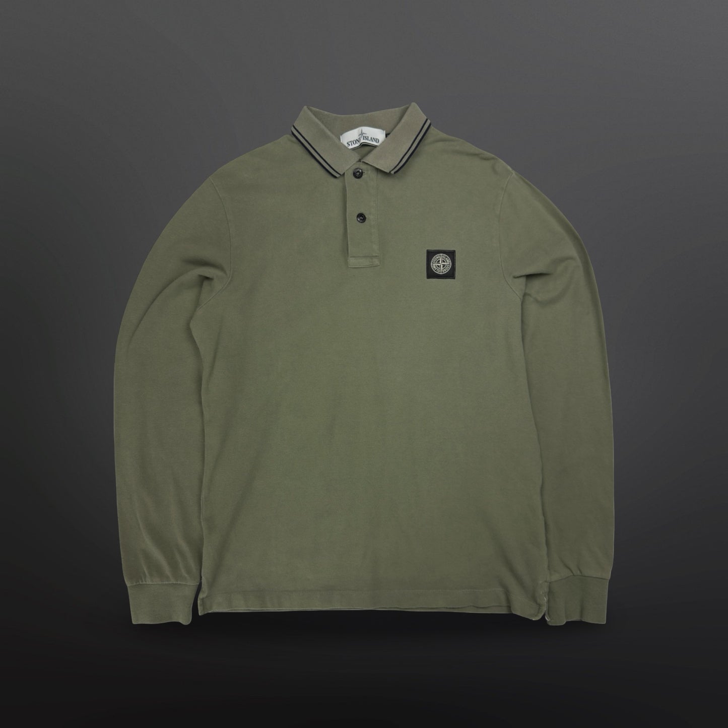 Stone Island Longsleeve Polo – Olive / Grøn