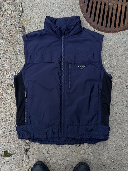 Prada Nylon Utility Vest – Navy Blue – Size 52 (Fitter Large)