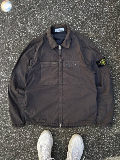 Stone Island Overshirt Skjorte M Medium i Grå Brugt Used