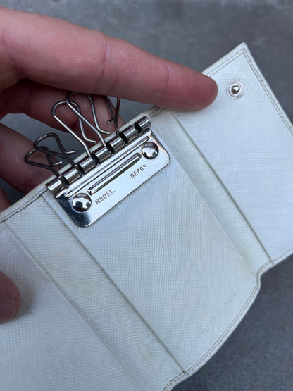 Prada Saffiano Key Holder / Nøglepung Hvid, Made in Italy