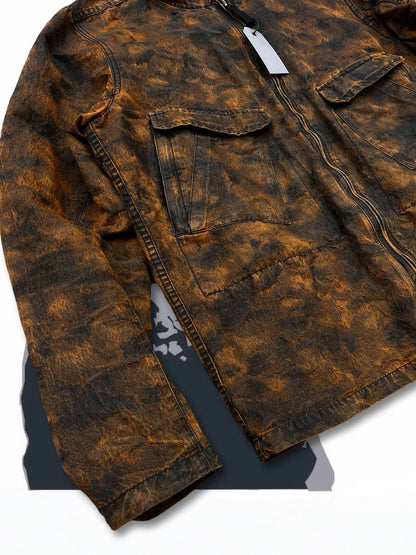 Brugt Used Rare Vintage Stone Island jakke DPM JACQUARD PLATED i størrelse L large i multifarve med balaclava