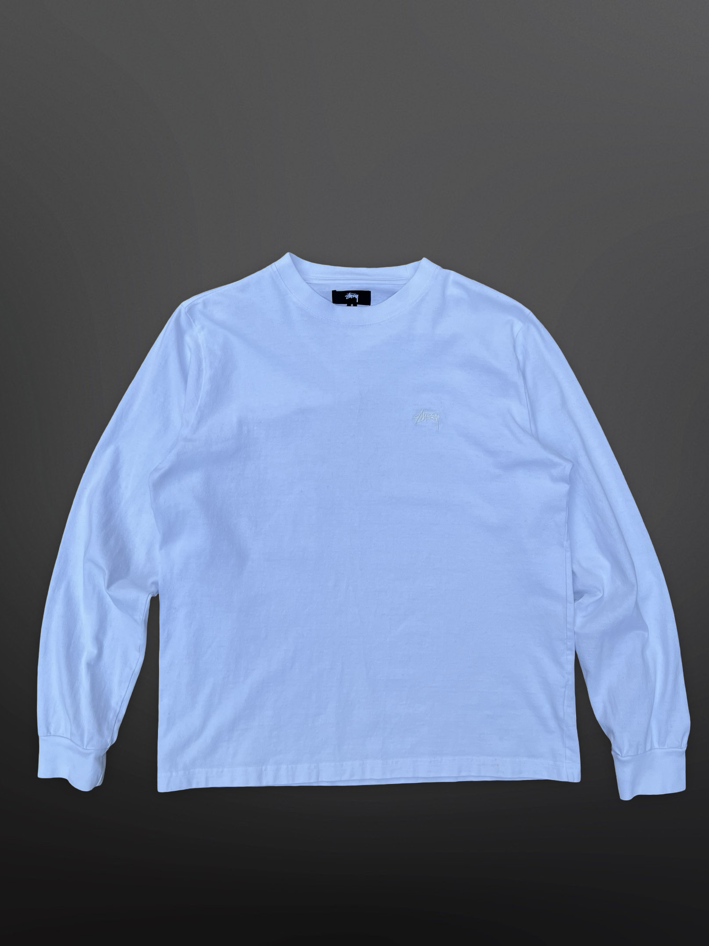 Stüssy Longsleeve Sweatshirt Hvid, Str. S